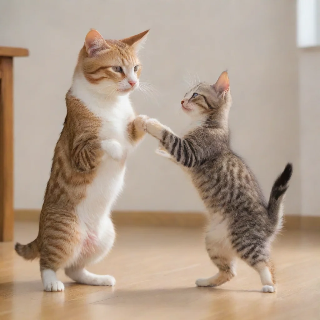 aitrending a cat dancing with a kitten good looking fantastic 1