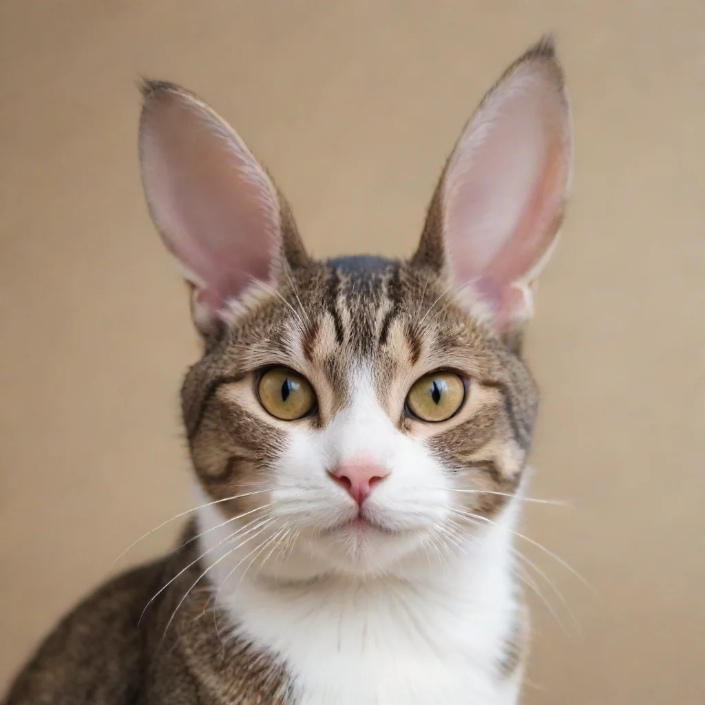 aitrending a cat with ears and front theeth like a rabbit good looking fantastic 1