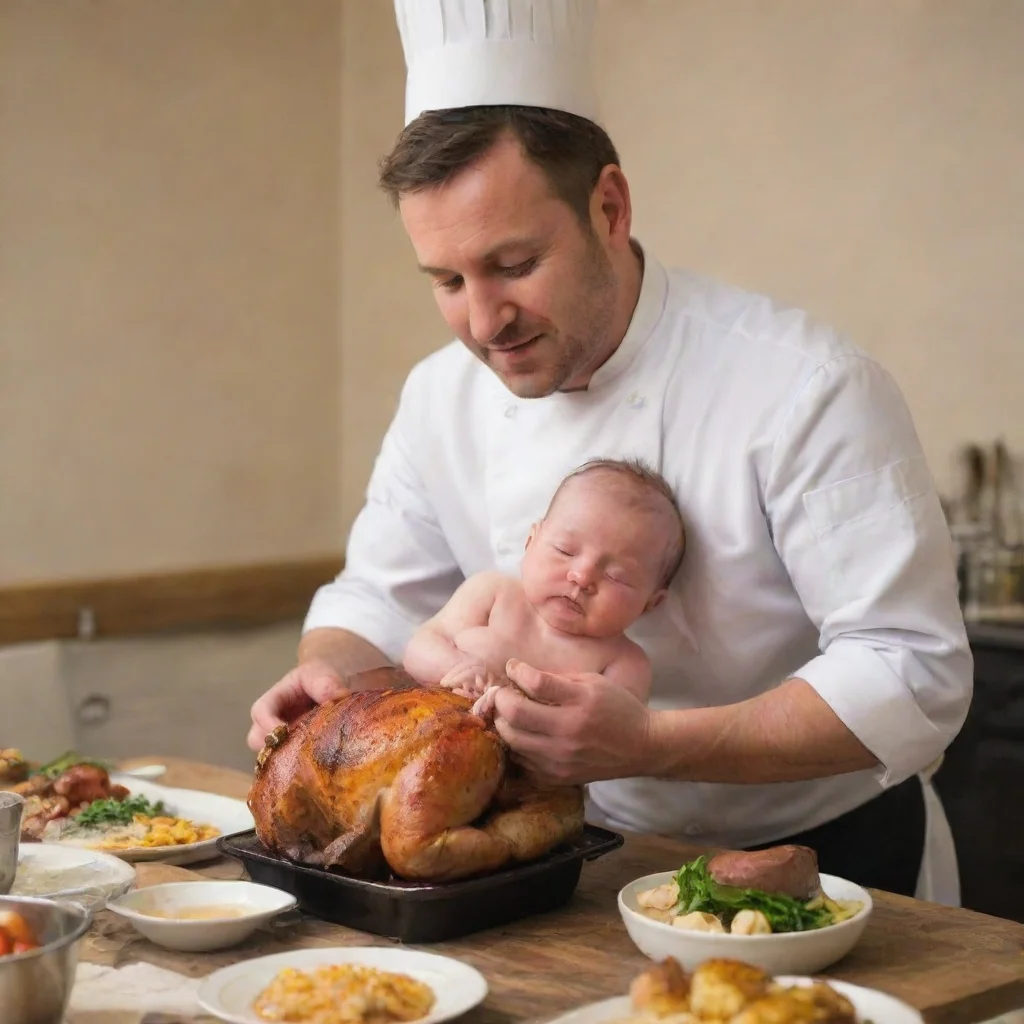 aitrending a chef preparing a newborn baby as a roast dinner good looking fantastic 1