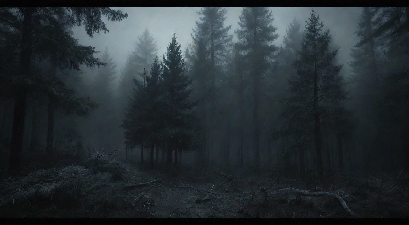 aitrending a dark pines forest nightmare foggy good looking fantastic 1