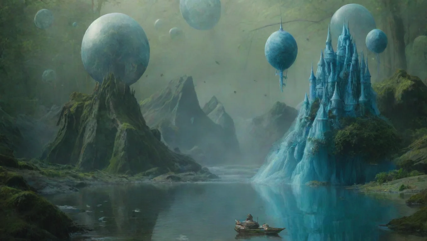 aitrending a girl with blue hair in a tulle dress resembling a nymph against the background of a forest stream good looking fantastic 1