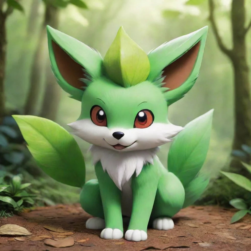 aitrending a green fox pokemon with a leaf on its head good looking fantastic 1