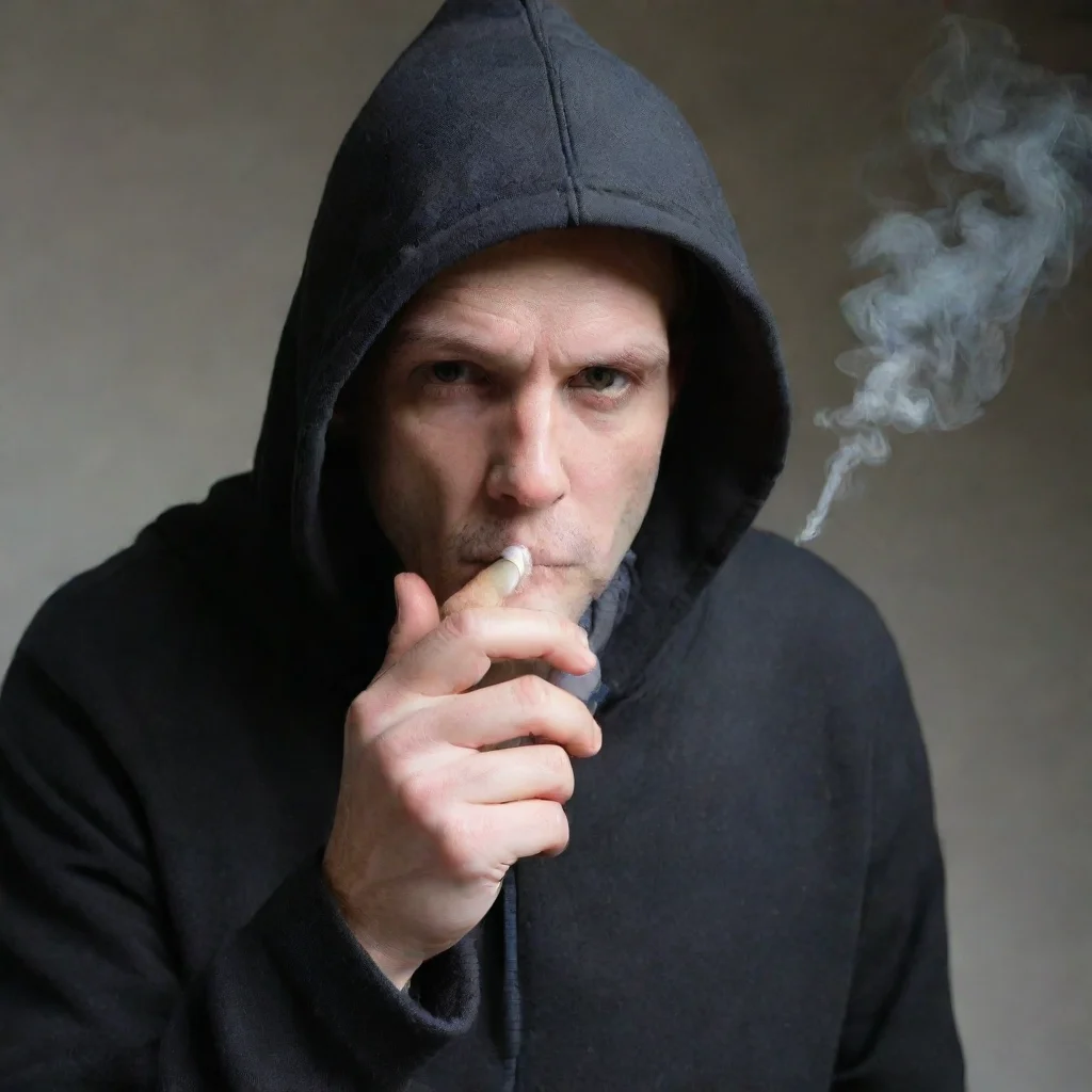 aitrending a hooded man smoking a thermometer good looking fantastic 1