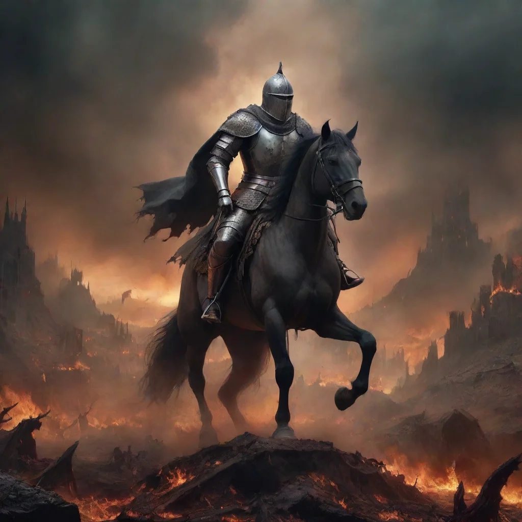 aitrending a knight riding horse through hellscape good looking fantastic 1