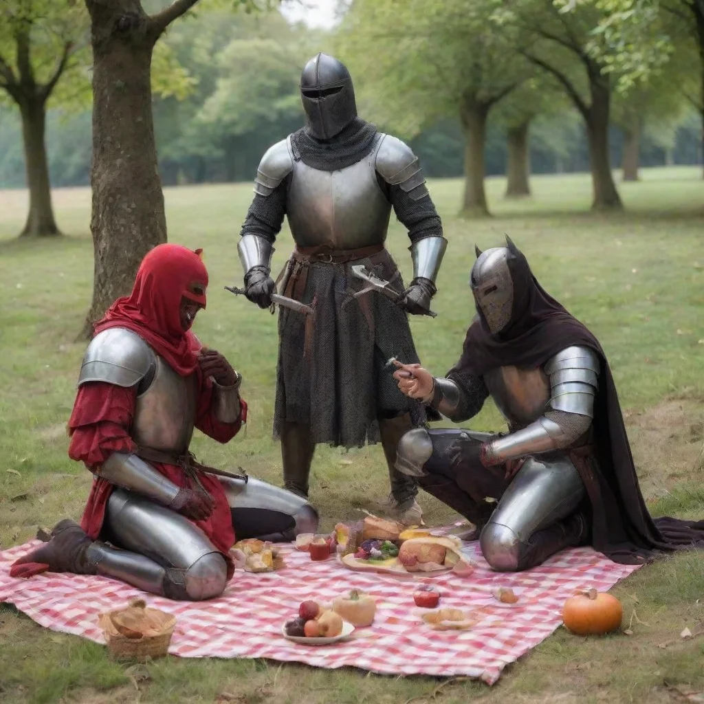 aitrending a medieval knight and the devil having a picnic good looking fantastic 1