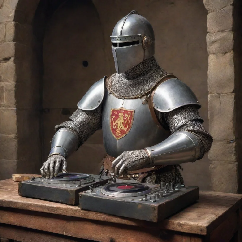 aitrending a medieval knight djing good looking fantastic 1