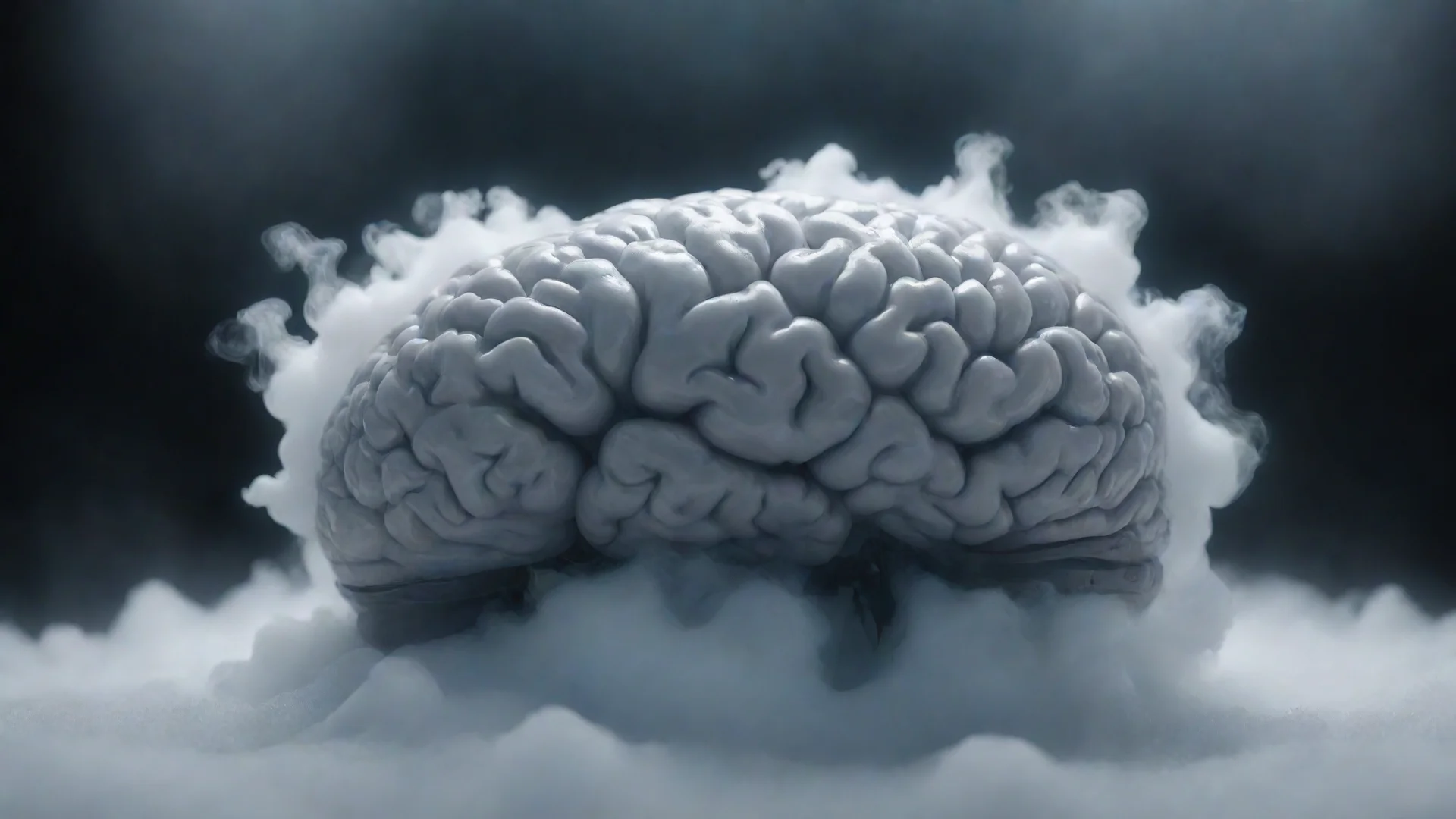 aitrending a melting brain with david clark microphone headset on top dry ice clouds and cinematic lighting octane render 8k good looking fantastic 1 wide