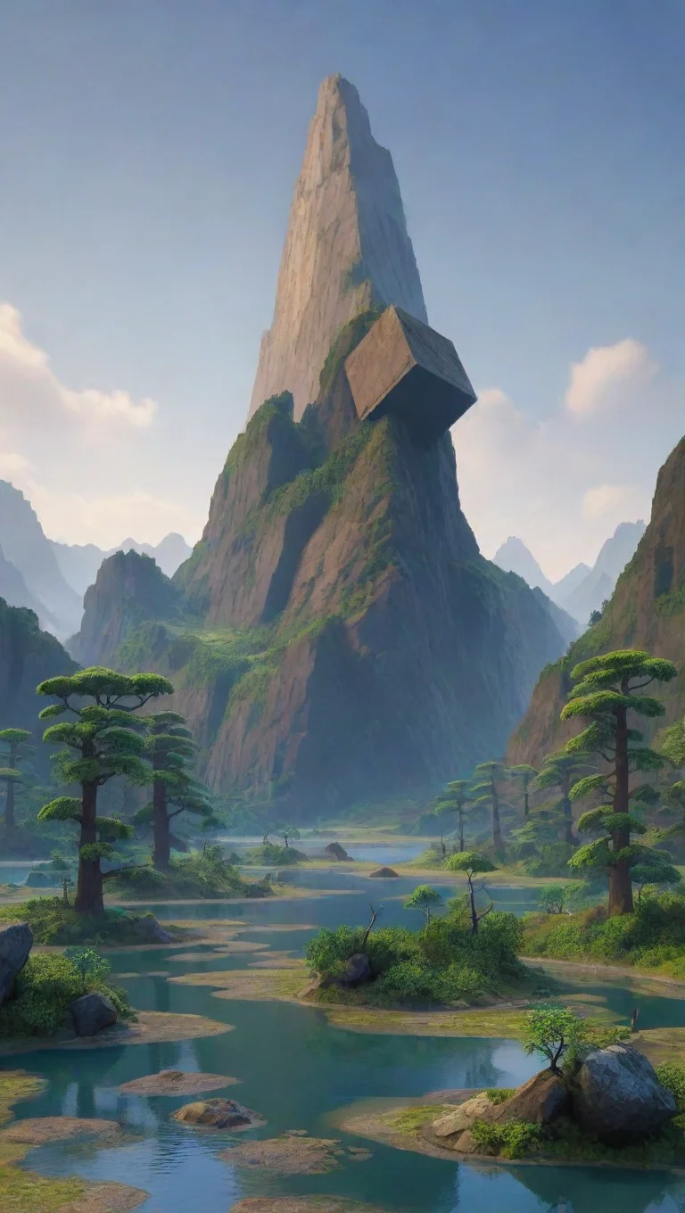 aitrending a mountain that is very blocky good looking fantastic 1
