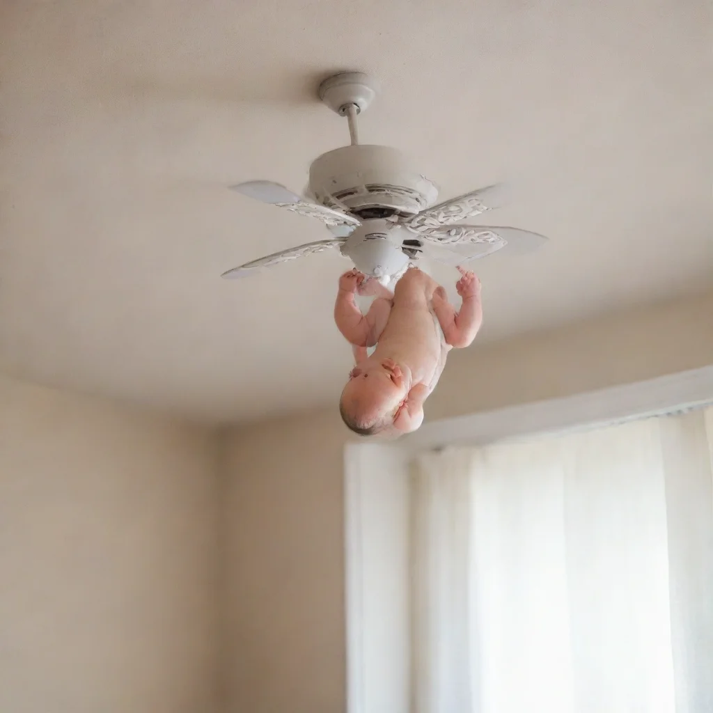 aitrending a newborn baby hanging from a ceiling fan good looking fantastic 1