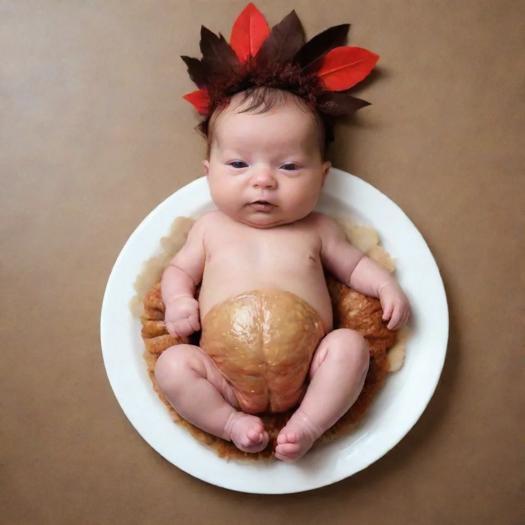 trending a newborn baby servered as a turkey on a table good looking fantastic 1