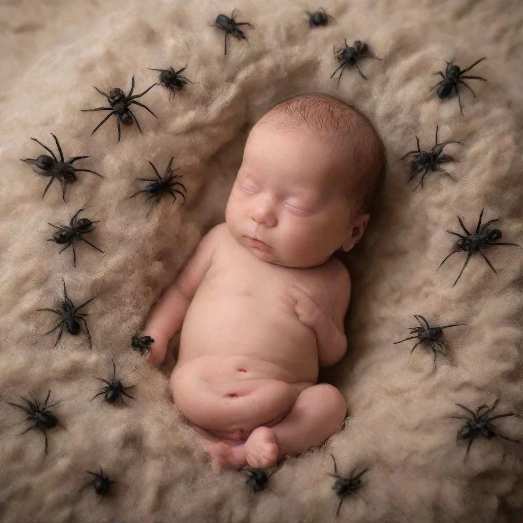 aitrending a newborn baby surrounded by spiders good looking fantastic 1