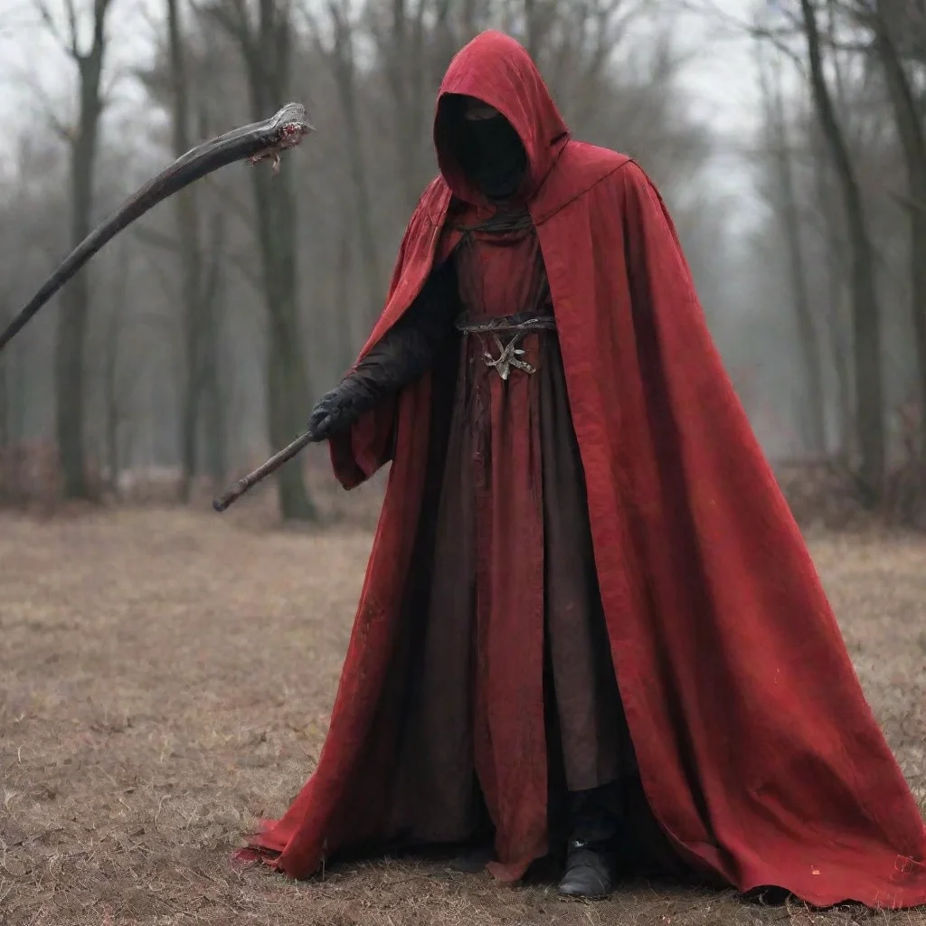 trending a person holding a long scythe with a blood red robe on good looking fantastic 1