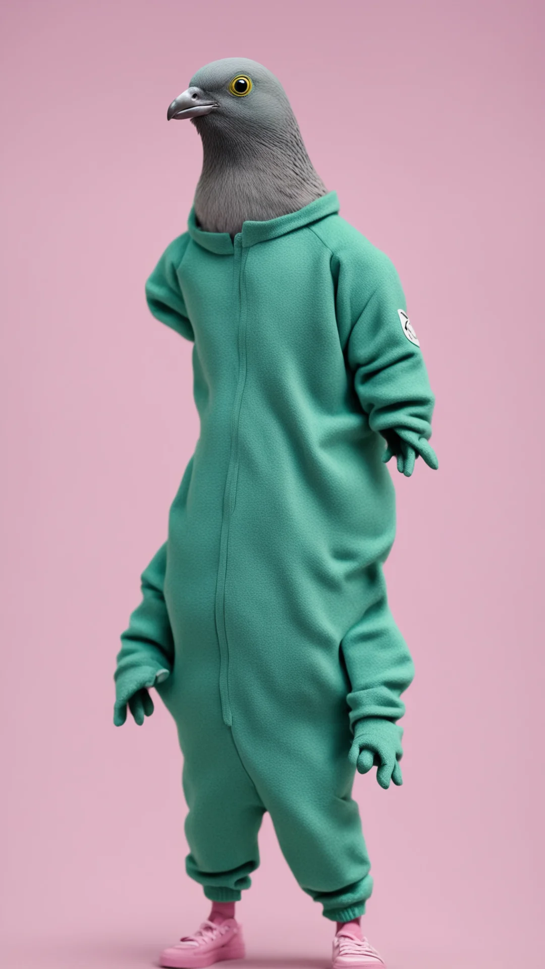 aitrending a pigeon wearing a tracksuit in a stop motion movie good looking fantastic 1 tall