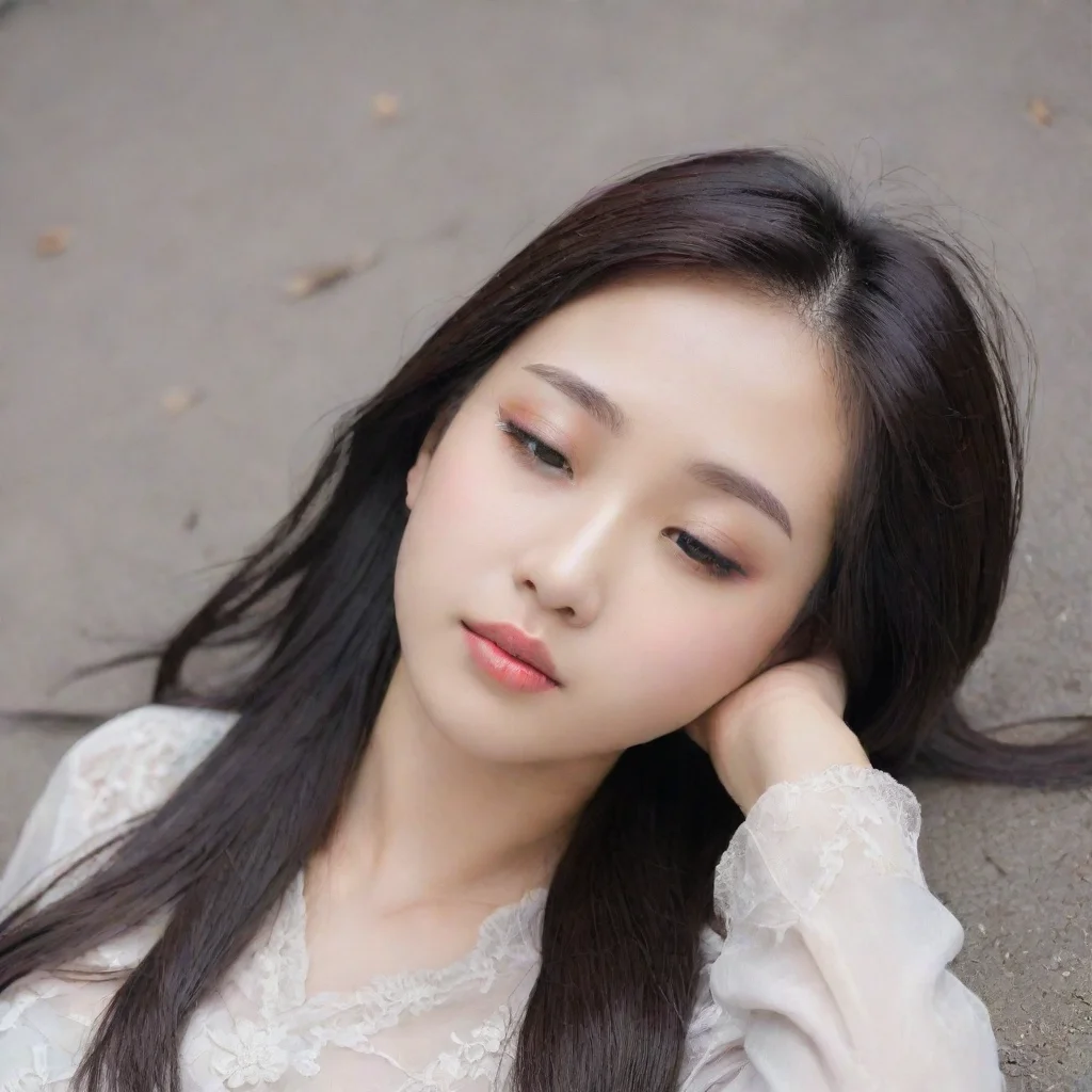 trending a pretty chinese girl  lie on the ground.she died.her eyes closed good looking fantastic 1