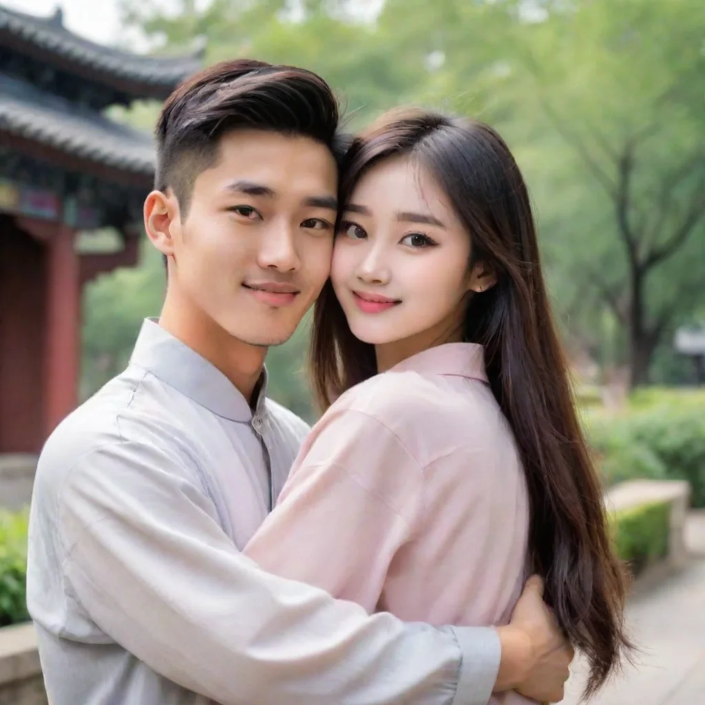 trending a pretty chinese girl and a handsome chinese boy hug each other good looking fantastic 1