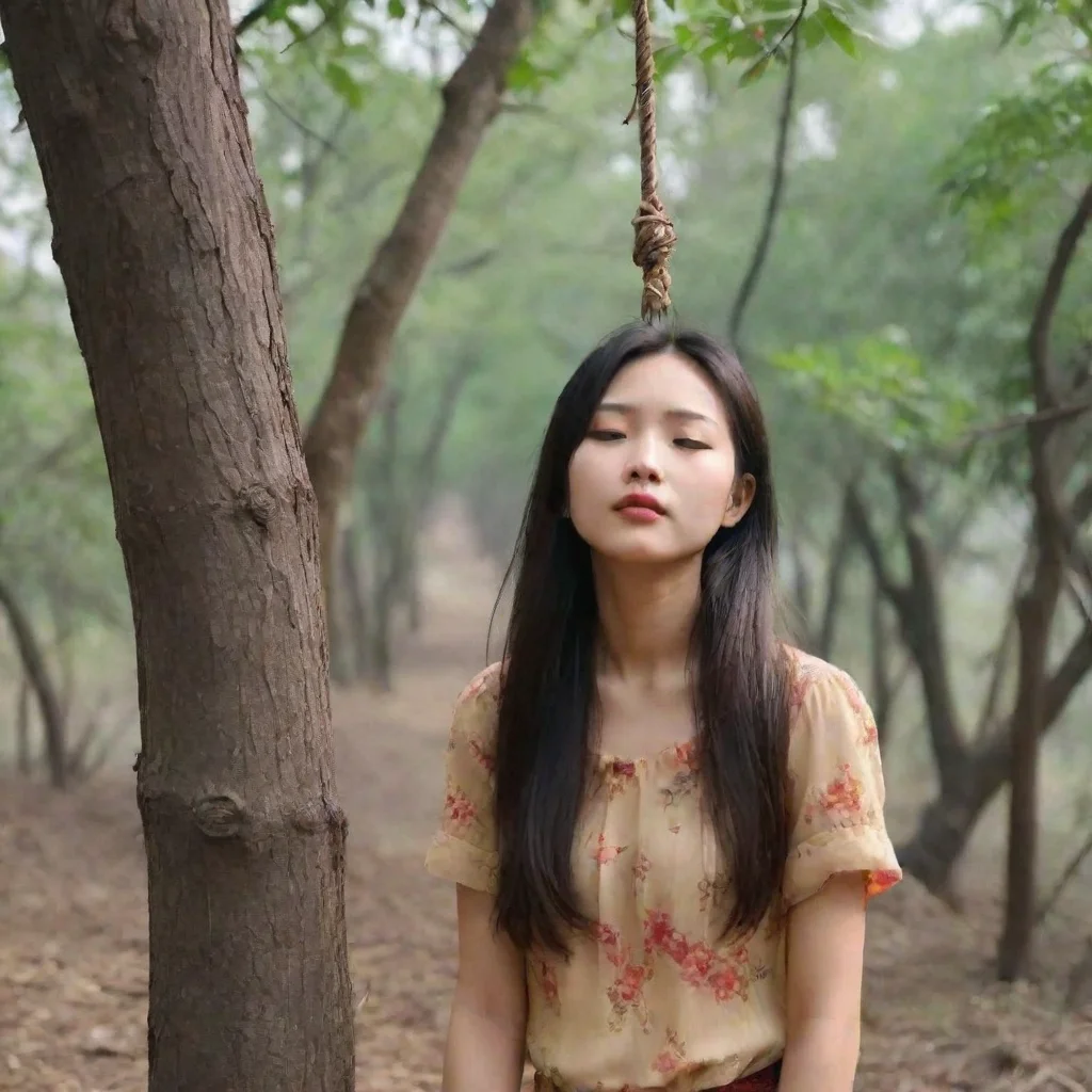 aitrending a pretty chinese girl hanged herself on a tree.she died and closed her eyes good looking fantastic 1