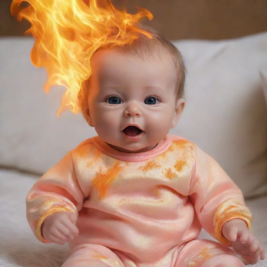 aitrending a reborn baby doll on fire with people cheering good looking fantastic 1