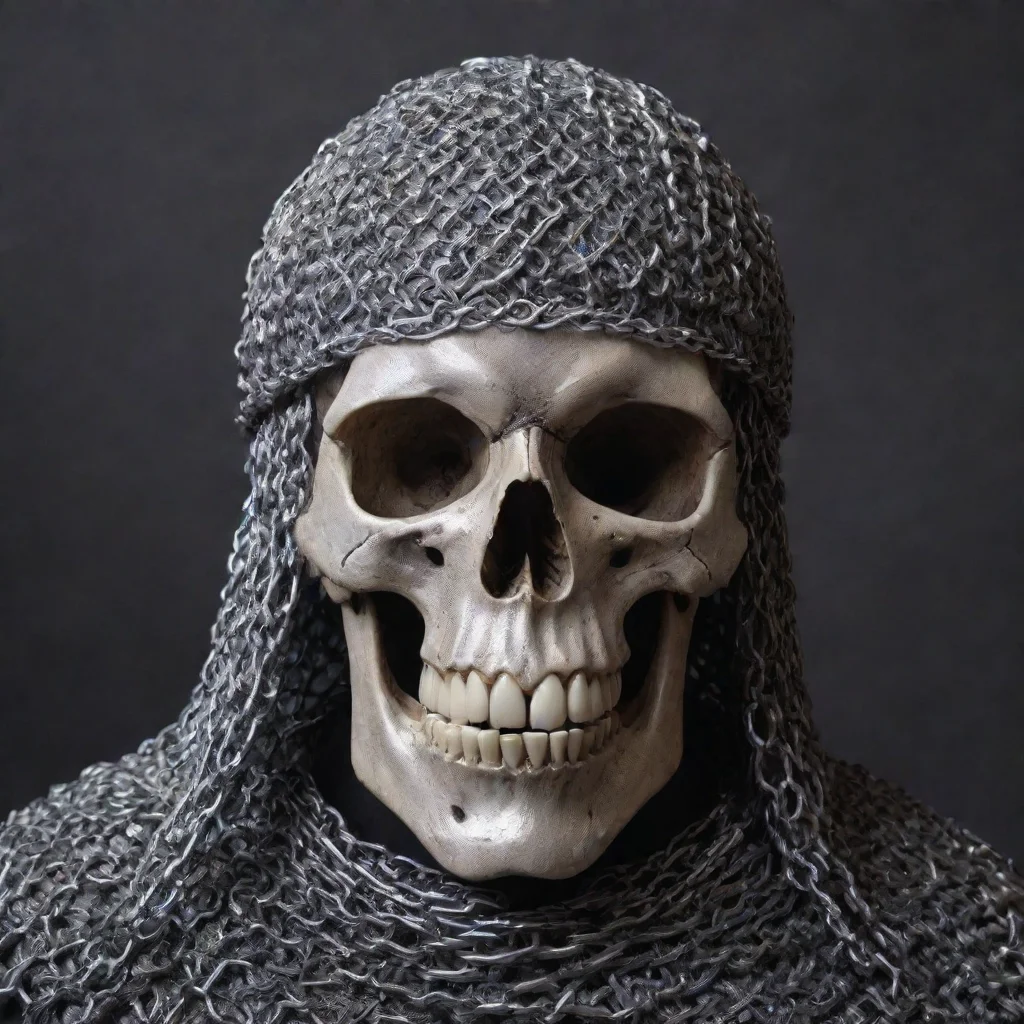 aitrending a skull in a chainmail coiffe good looking fantastic 1