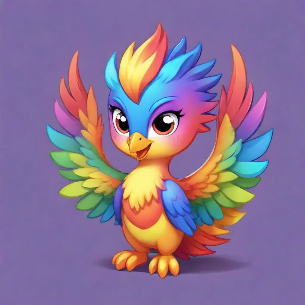 aitrending a twitch emote hd art of a cartoon rainbow kawaii phoenix good looking fantastic 1