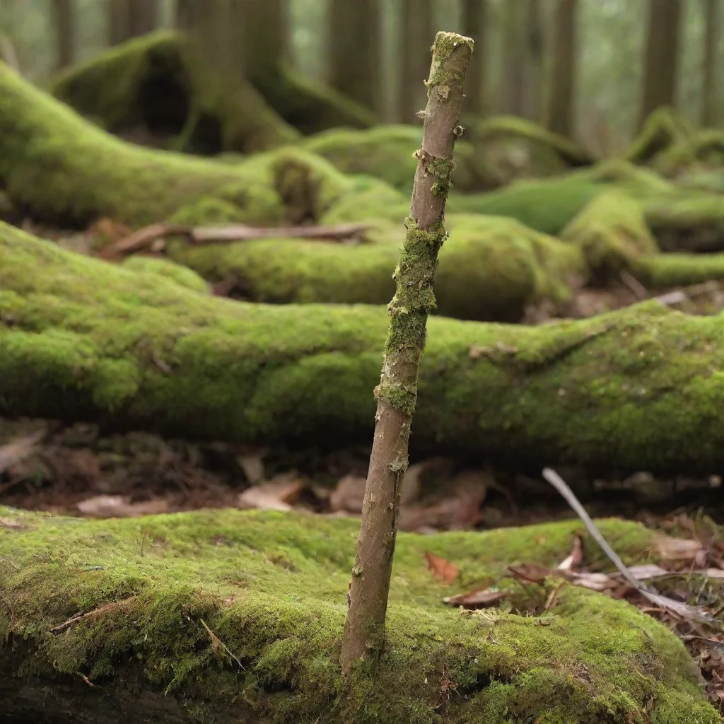 trending a wooden stick that is light brown and not straight and has moss on it good looking fantastic 1