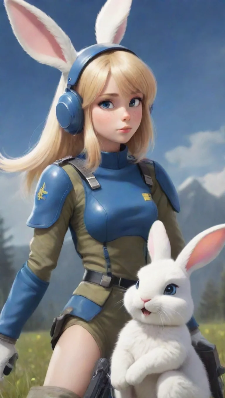aitrending a young swedish space soldier saving a female anthro bunny furry cartoon propaganda poster hd good looking fantastic 1 tall