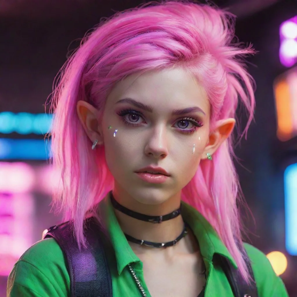 aitrending aesthetic character elf neon punk good looking fantastic 1