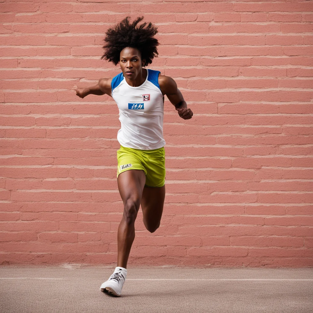 aitrending african american track and field athlete running through a brick wall good looking fantastic 1