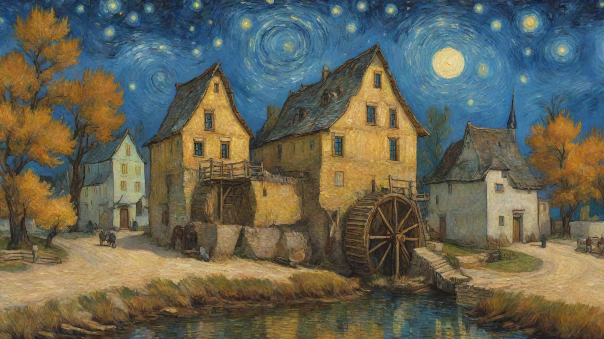 aitrending amazing van gogh peaceful town watermill hd starry daytime happy wonderful good looking fantastic 1 hdwidescreen