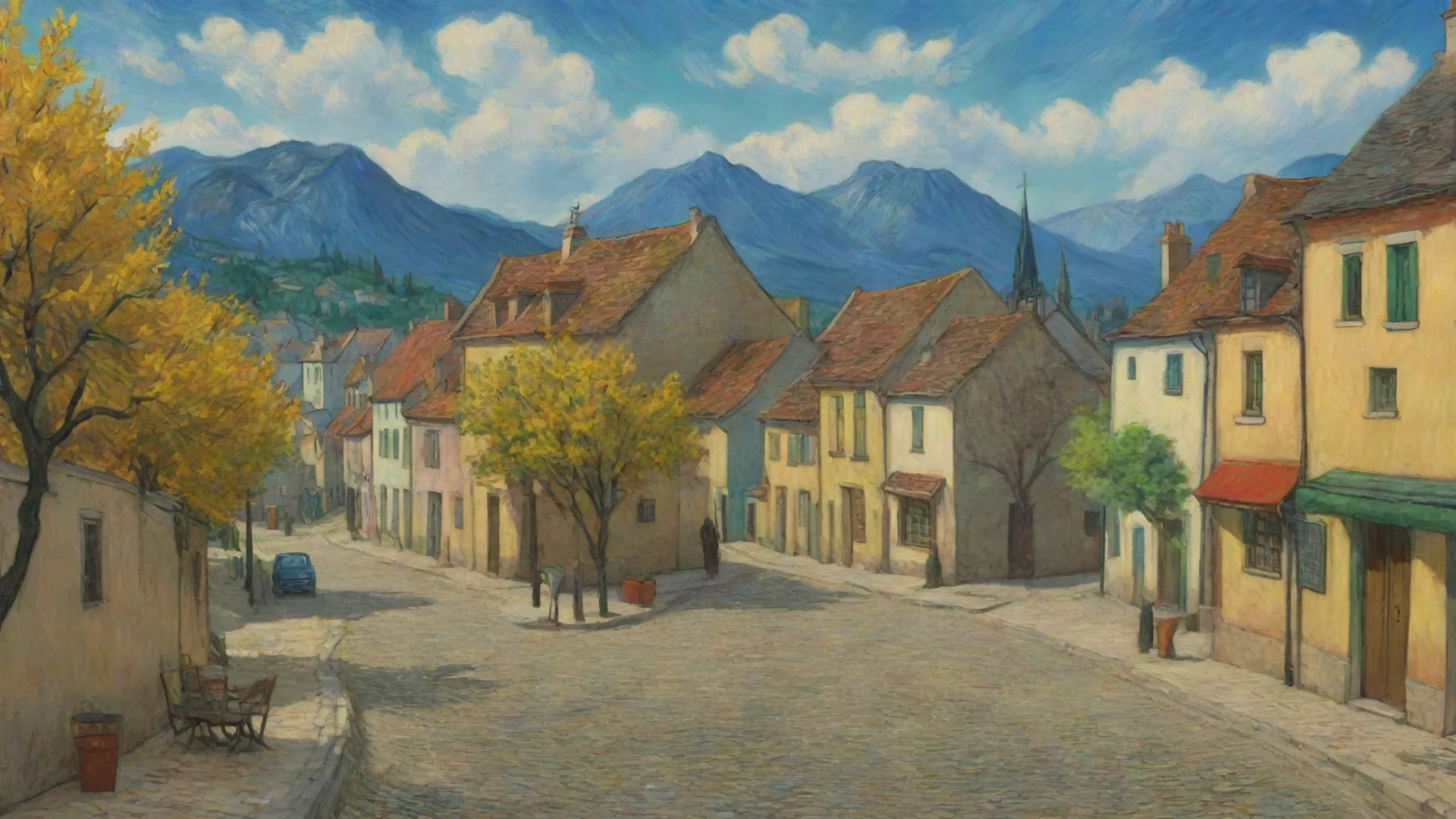 aitrending amazing van gogh town relaxing calm best anime quality realistic cartoon peace good looking fantastic 1 wide
