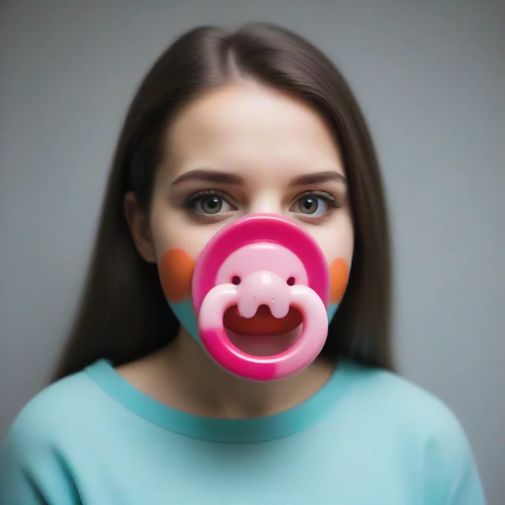 aitrending an adult girl with a cute binky in is mouth good looking fantastic 1