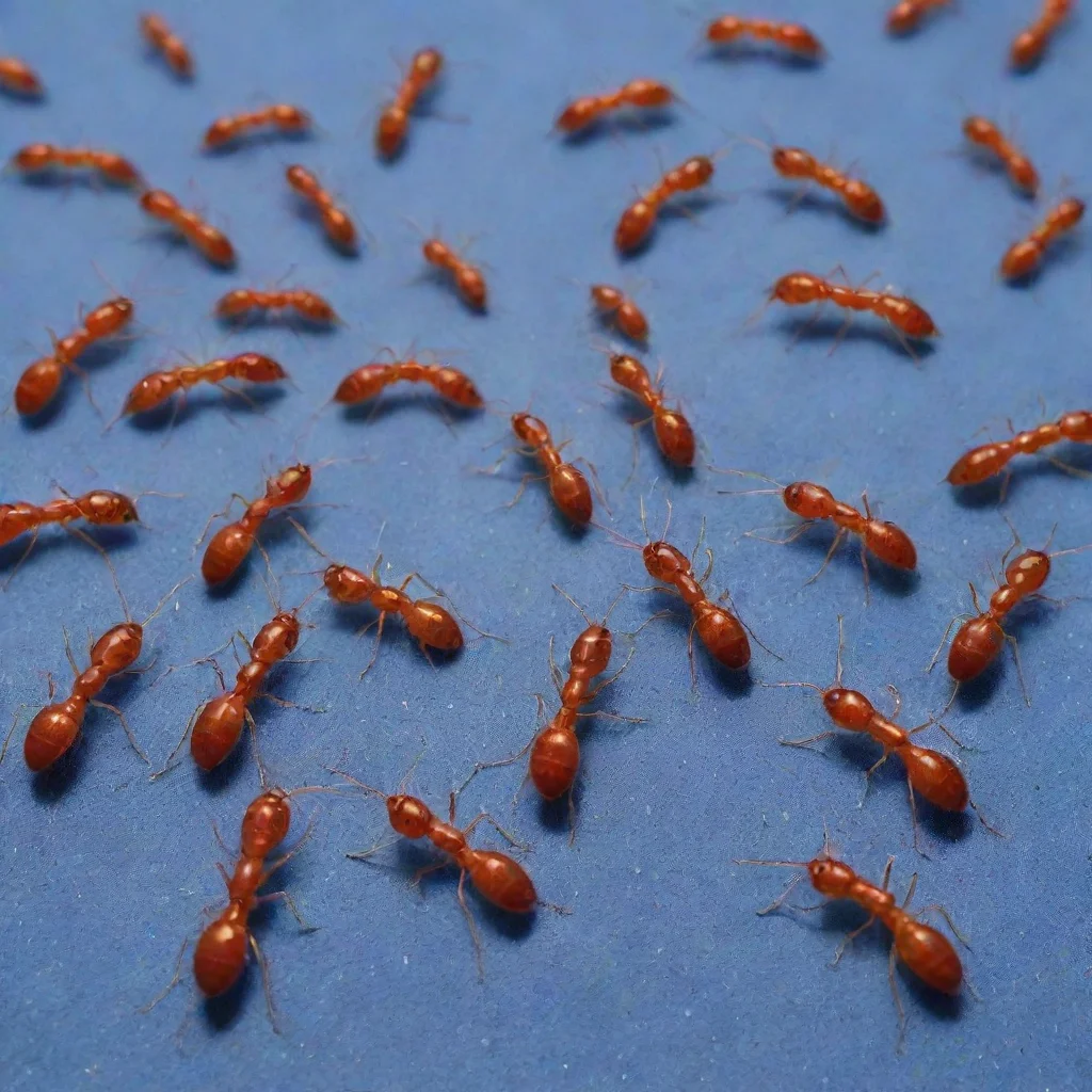 aitrending an army of red ants on blue sand good looking fantastic 1