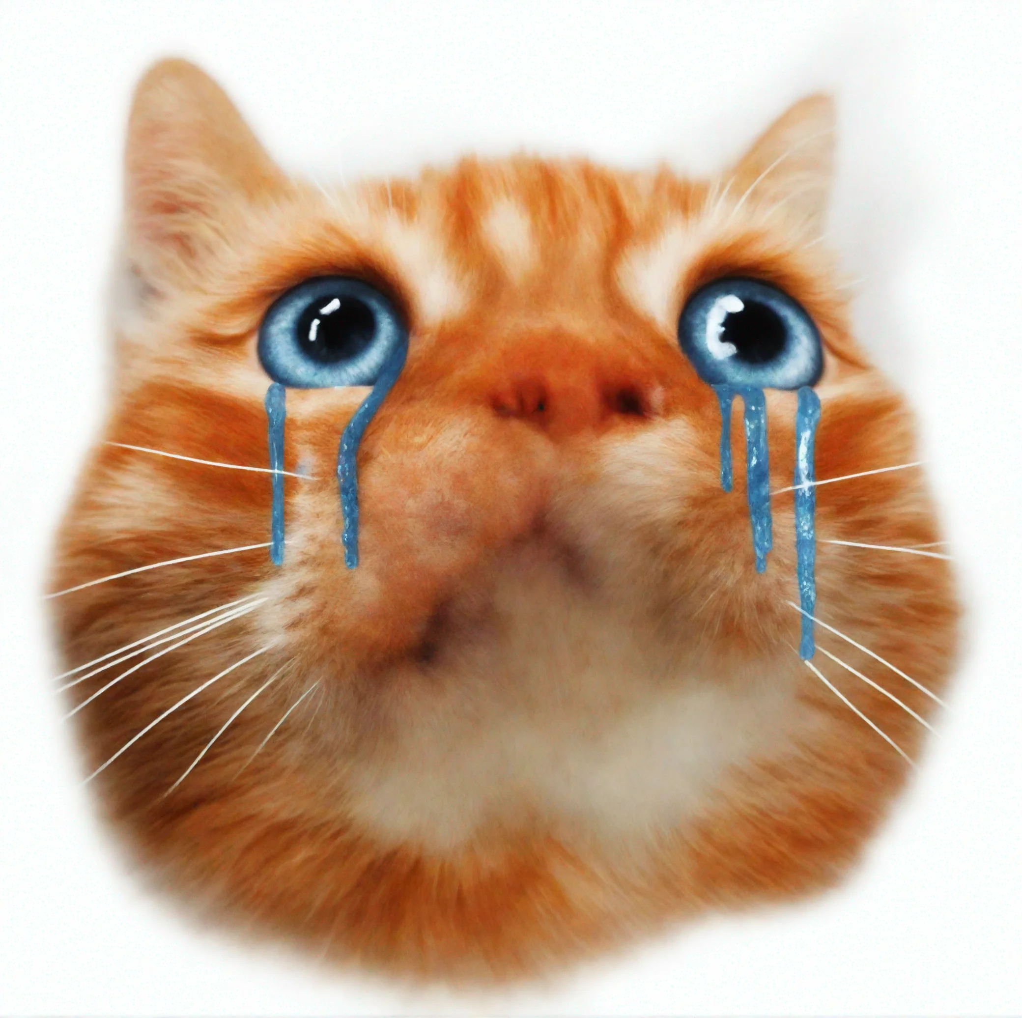trending an orange cat is crying blue tears down its face good looking fantastic 1