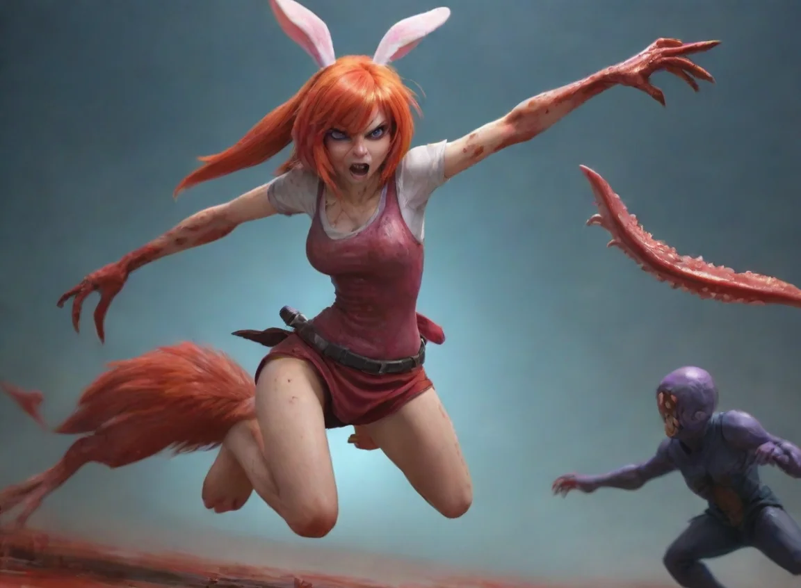 aitrending angry female anthro rabbit tomboy redhead bloody fighting against alien squids hd good looking fantastic 1 landscape43