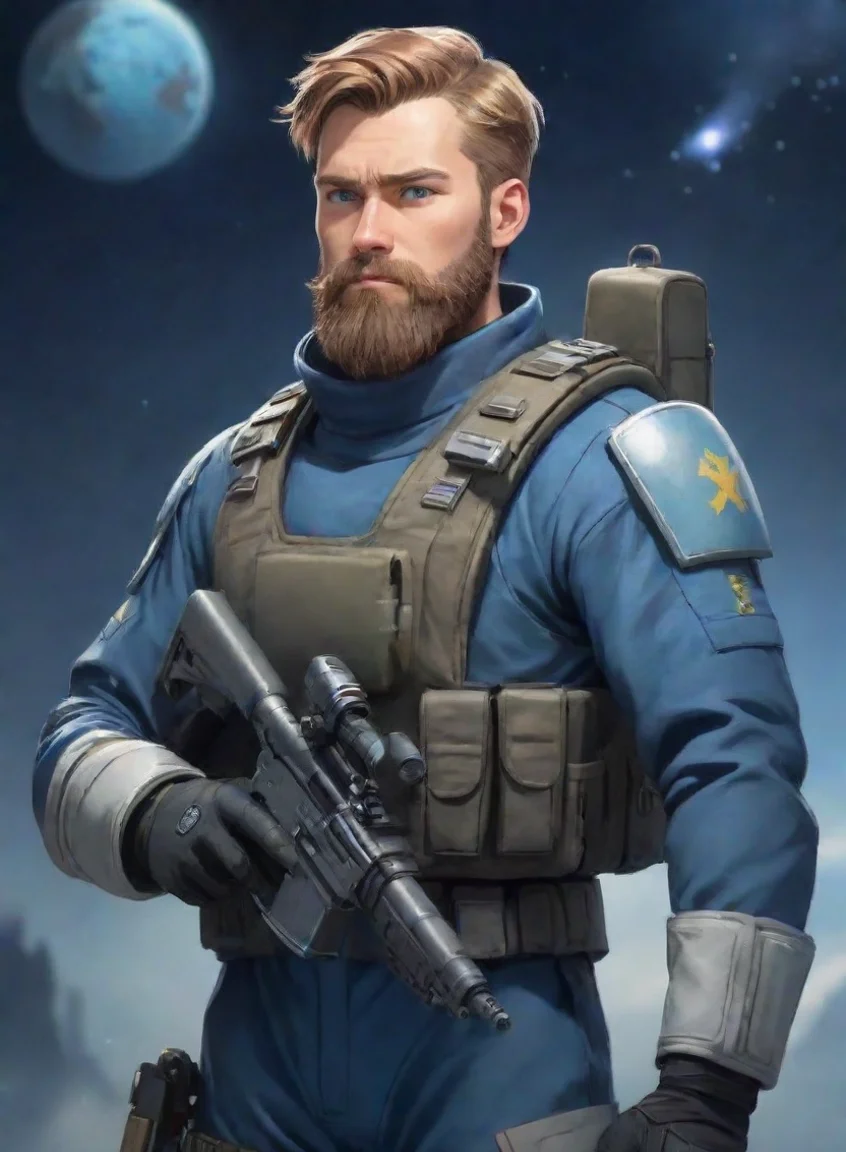 aitrending anime cartoon young bearded swedish space soldier man with rifle hd good looking fantastic 1 portrait43
