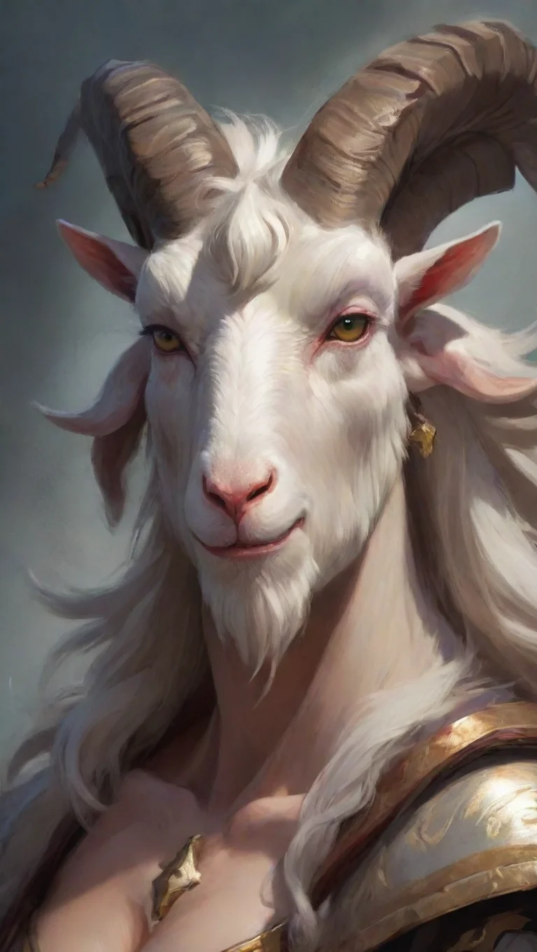 aitrending anime comic book fantasy art artstation goat powerful mighty portrait  good looking fantastic 1 tall
