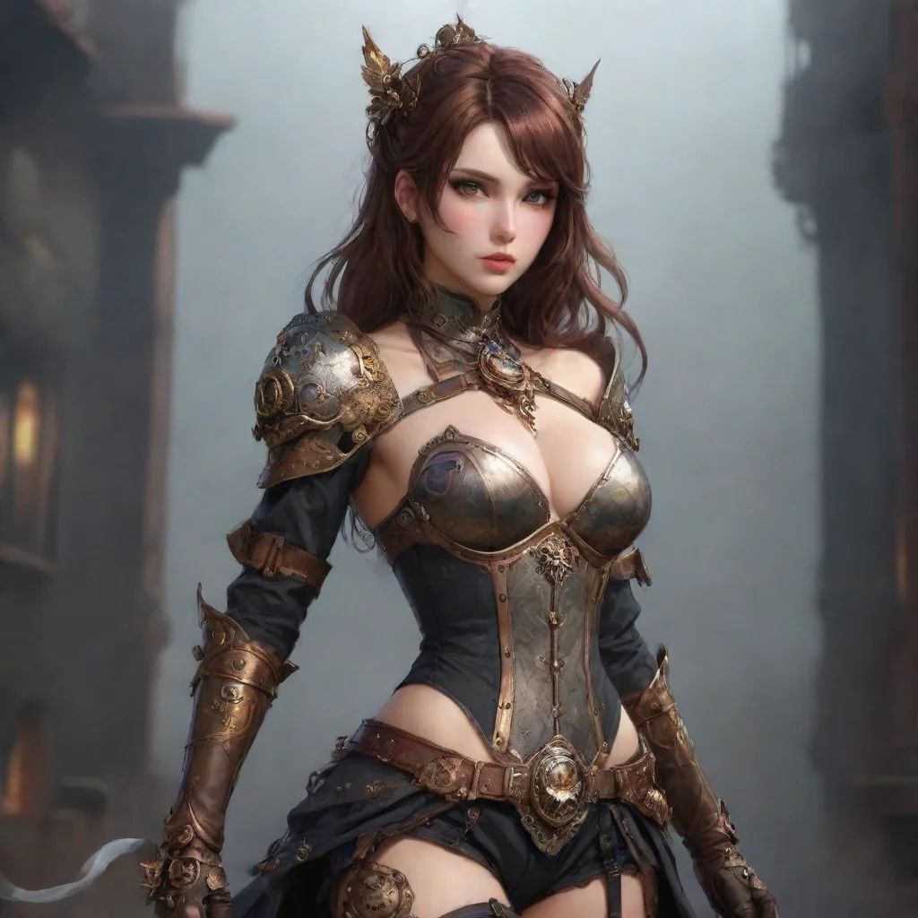 aitrending anime digital art knight western steampunk warrior seductive beauty grace demon feminine majestic good looking fantastic 1