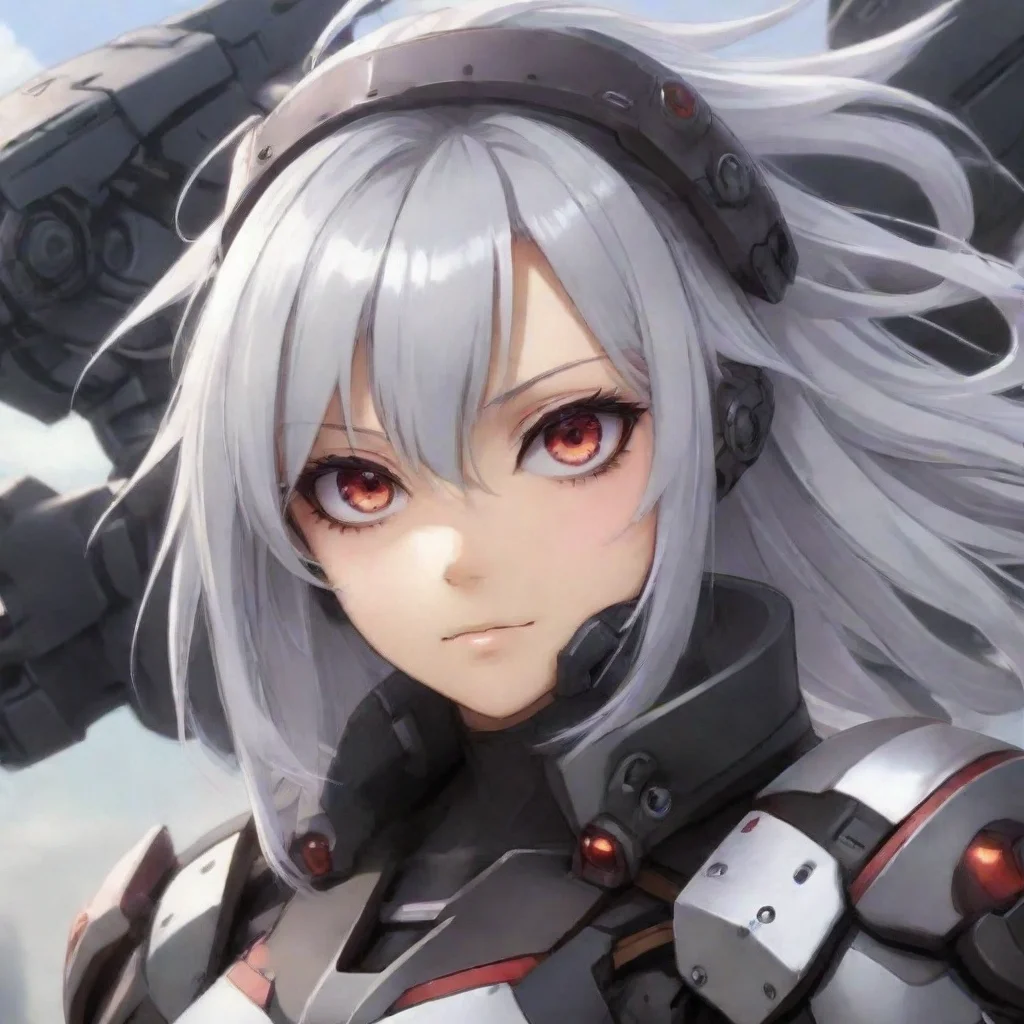 aitrending anime girl mecha pilot maroon eyes silver hair combat good looking fantastic 1