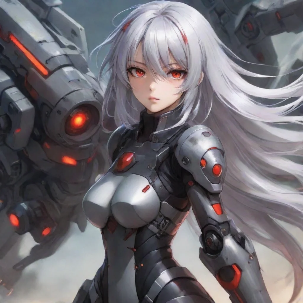 aitrending anime girl mecha pilot red eyes silver hair combat good looking fantastic 1