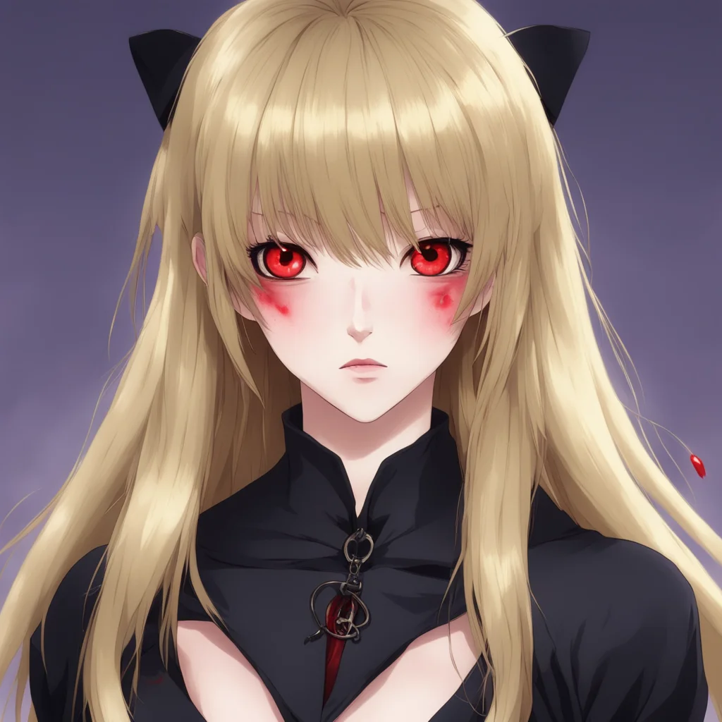 aitrending anime girl with red eyes and blond hair with blunt bangs vampire good looking fantastic 1