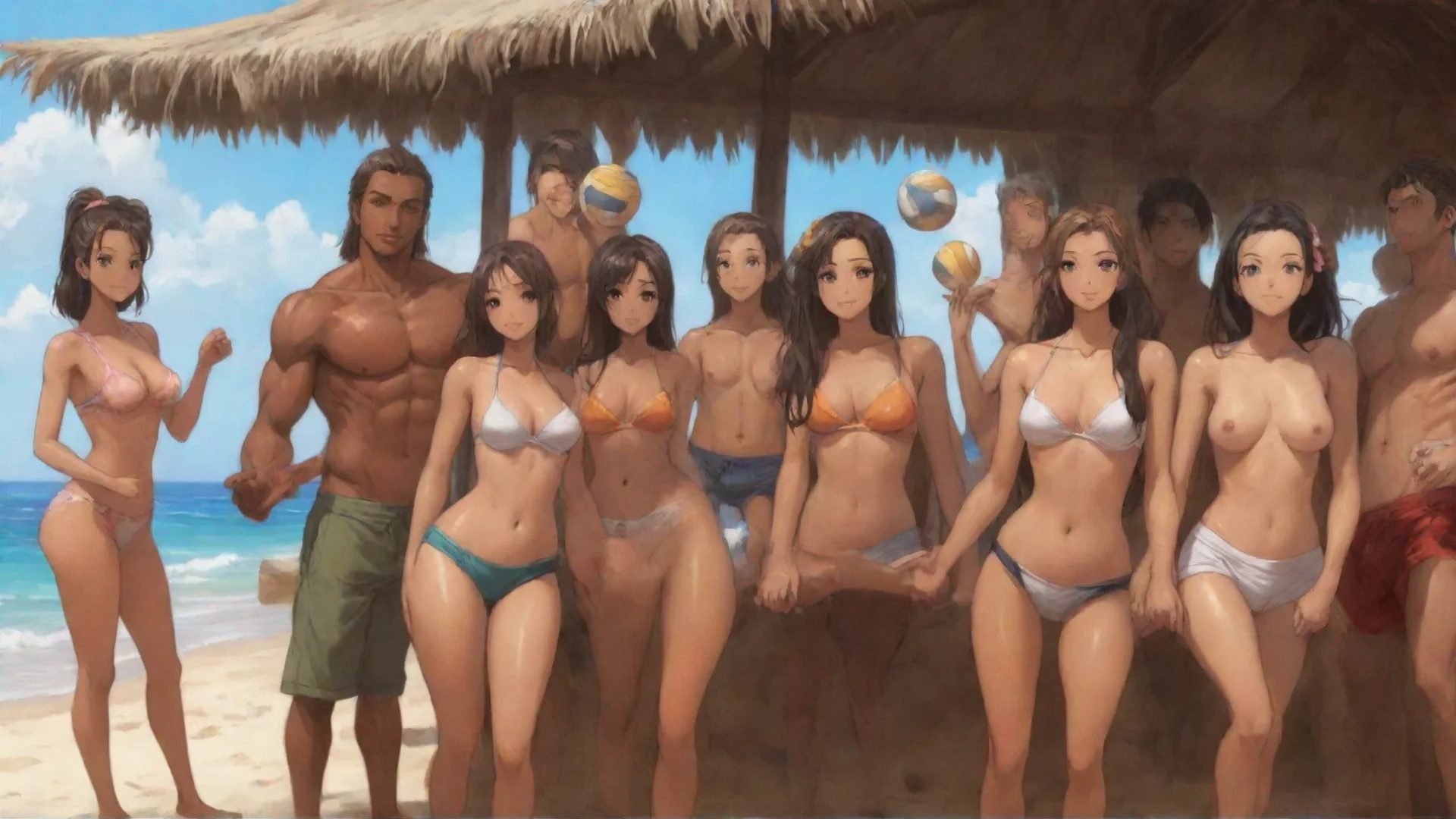 aitrending anime girls and guys playing volleyball on the beach good looking fantastic 1