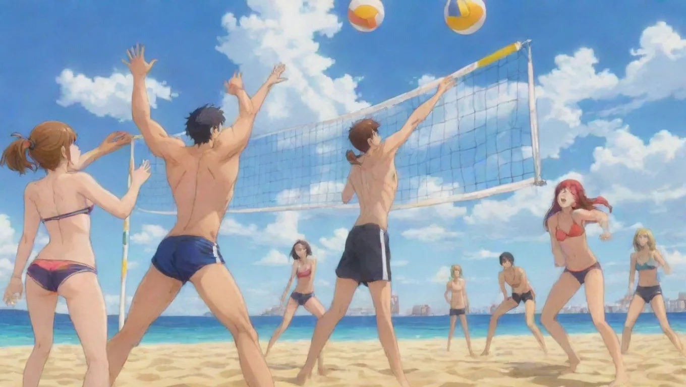 aitrending anime guys and girls playing beach volleyball good looking fantastic 1 widescreen