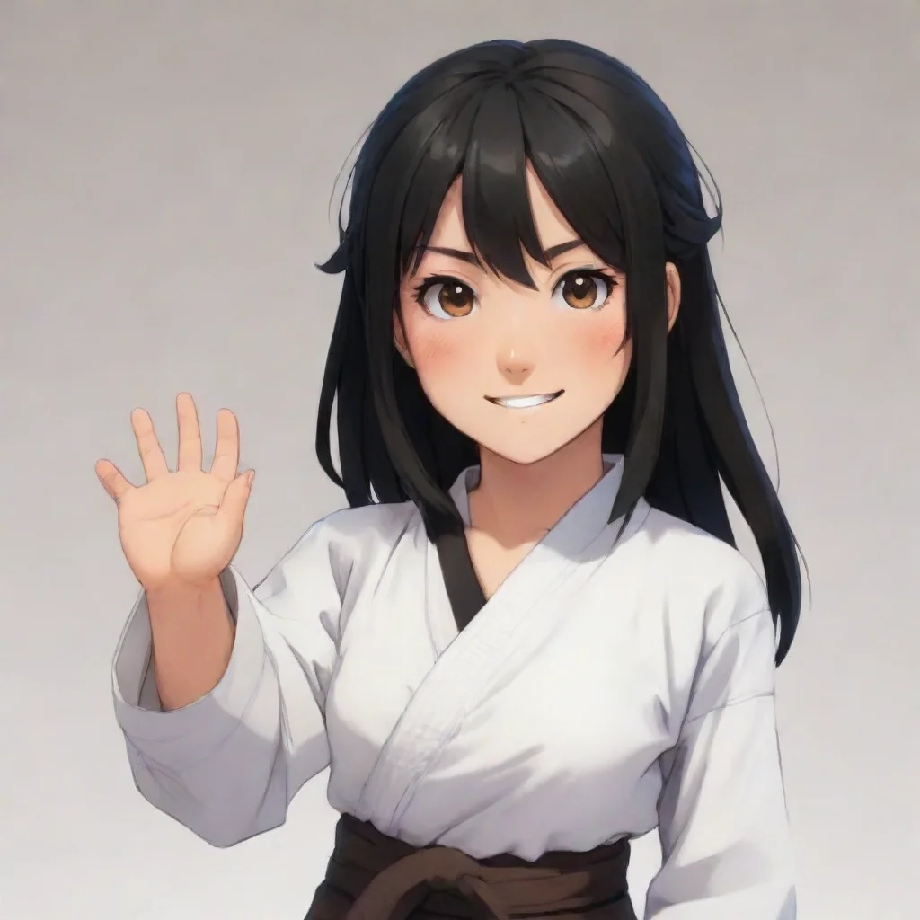 aitrending anime happy martial arts girl with black hair and brown eyes good looking fantastic 1
