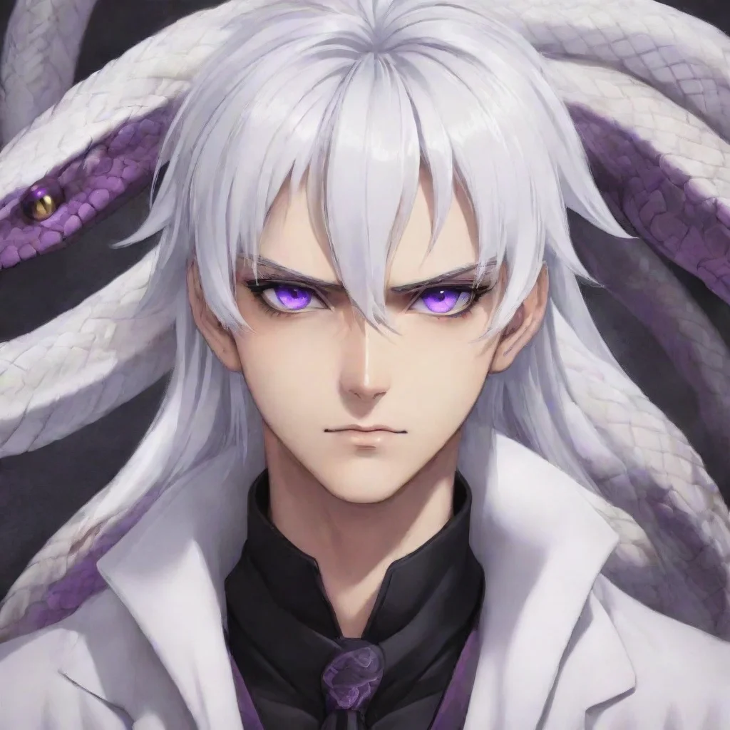 aitrending anime male hd white hair purple eyes snakesbites handsome cool good looking fantastic 1