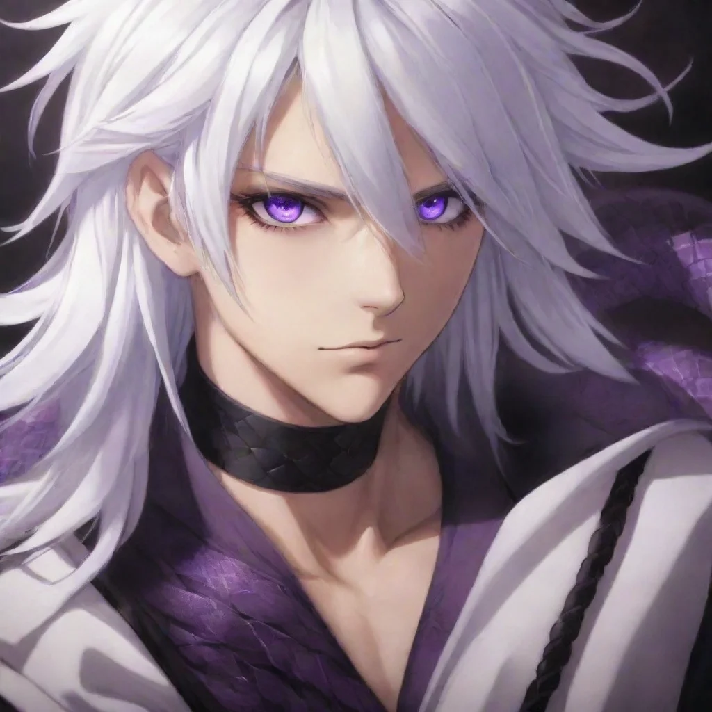 aitrending anime male hd white hair purple eyes snakesbites handsome good looking fantastic 1