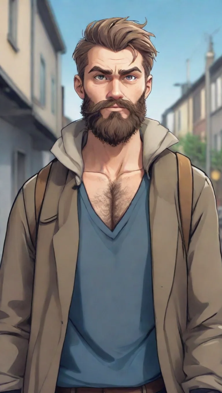 aitrending anime style cartoon young bearded swedish superhero hobo man good looking fantastic 1 tall