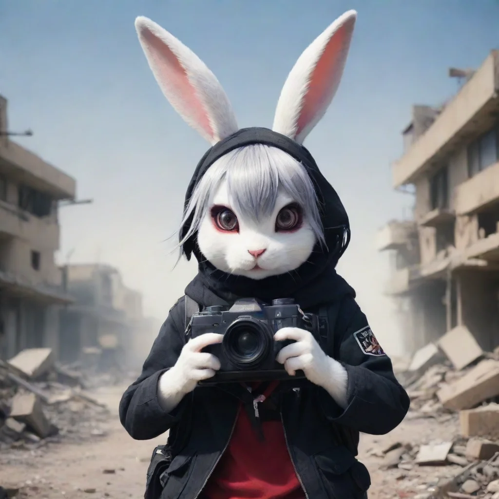 trending anthropomorphic emo rabbit woman with camera in a warzone anime style good looking fantastic 1