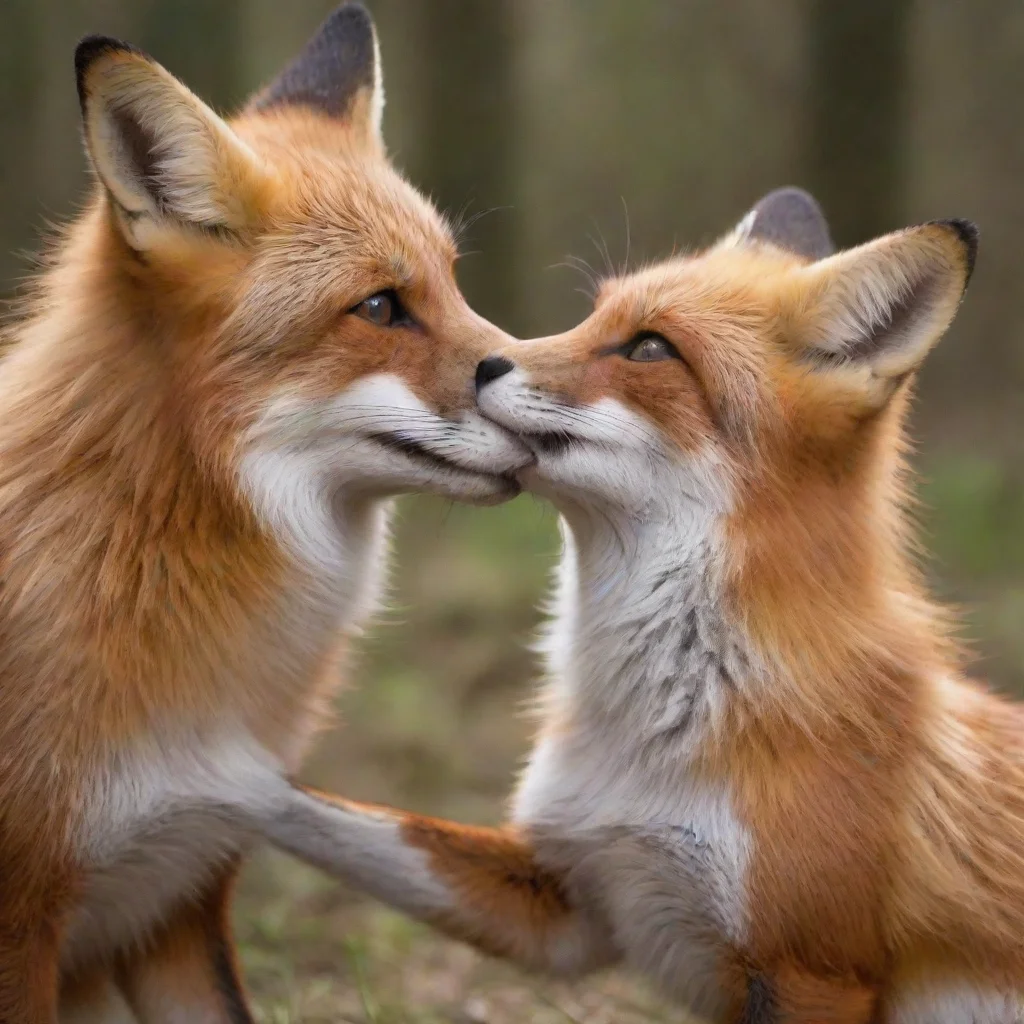 aitrending antropomorphic female fox kissing male human good looking fantastic 1