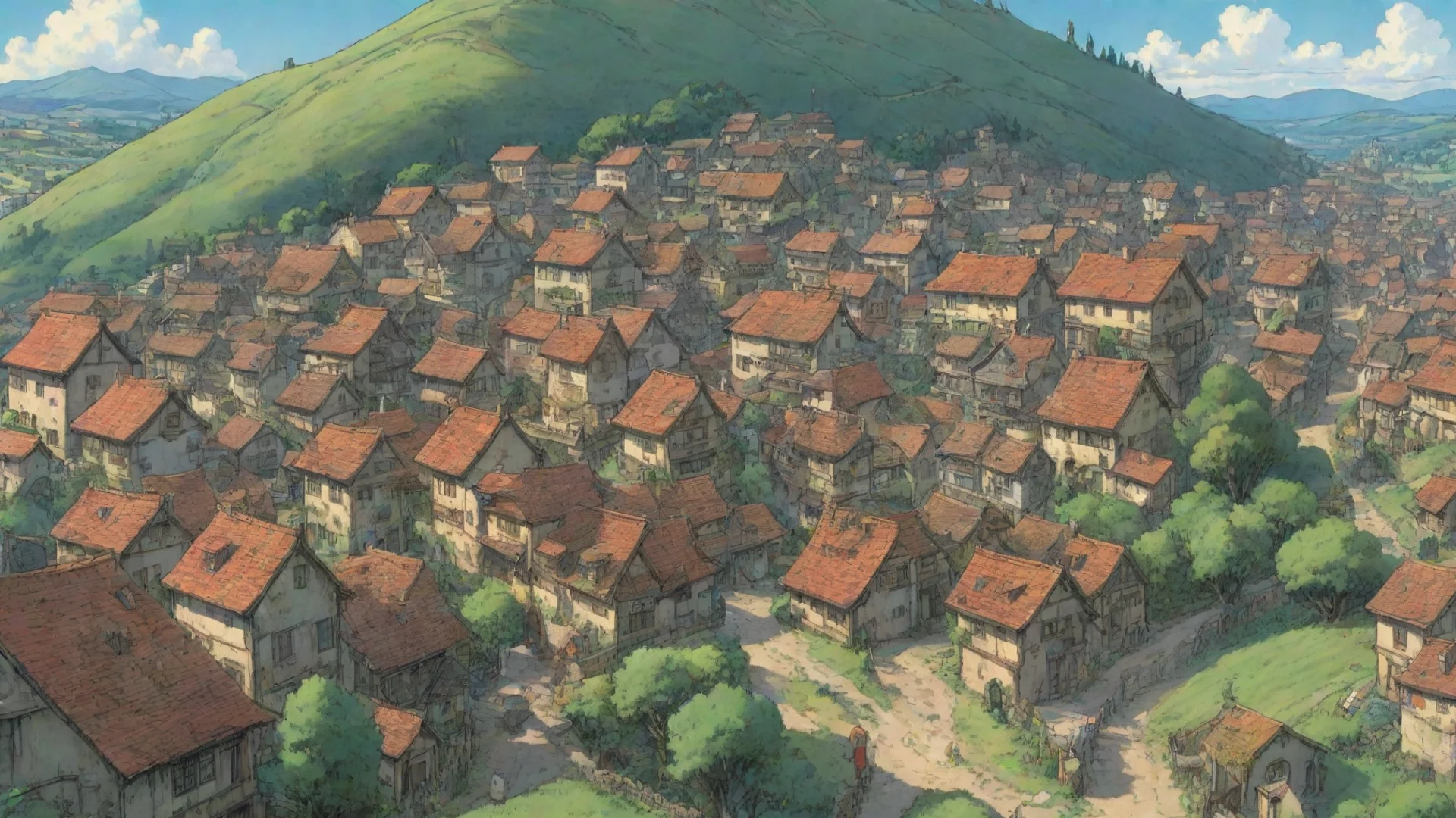 aitrending artistic comic book ghibli rolling hills town undefined 5 hdwidescreen