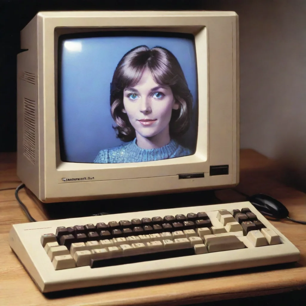 aitrending artistic portrait from a commodore 64 computer from 1983 good looking fantastic 1