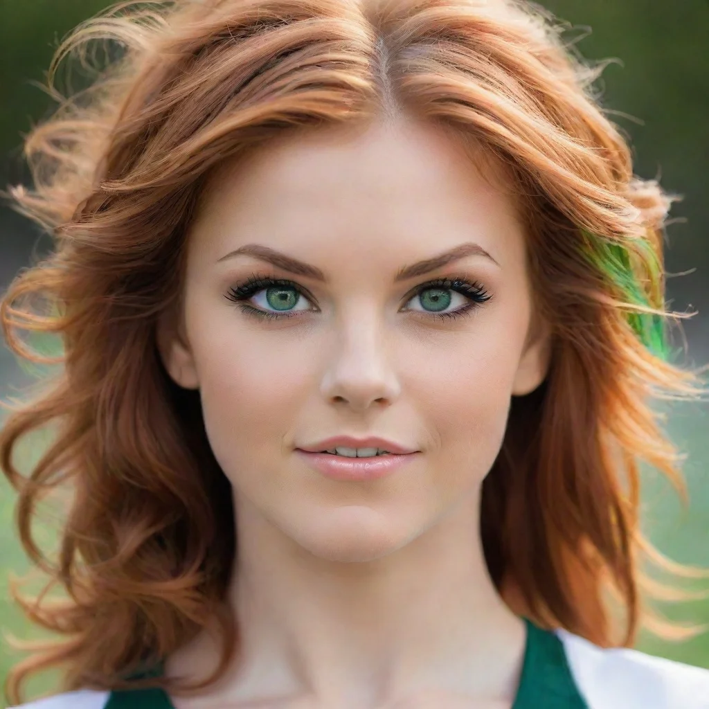 aitrending auburn haired cheerleader with bright green eyes good looking fantastic 1